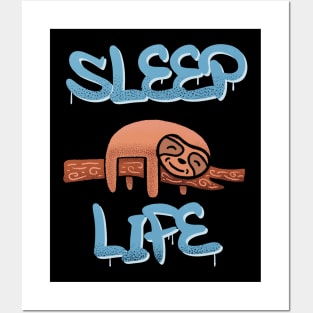 Sleep Life, Sleeping Sloth Posters and Art